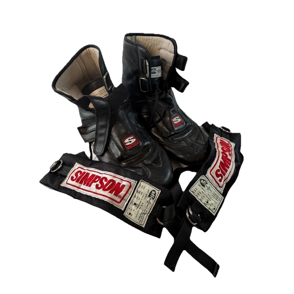 Vintage Simpson Racing Shoes Size 11 SFI 3.3/5 Arm Restraints